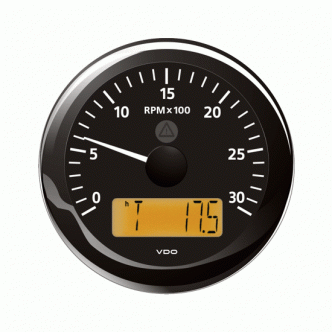 VDO kierroslukumittari 0-3000 rpm LCD-näytöllä 85 mm, musta
