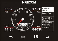 Esimerkkikuva tuulimittarinäytöstä NMEA 2000 verkossa olevalta tuulitiedolta