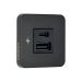 Scanstrut TILE USB-C, USB-A latauspistorasia, musta