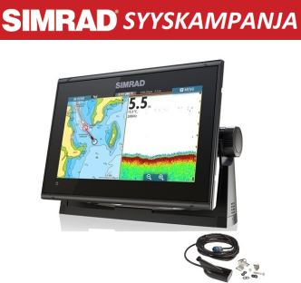 Simrad GO9 XSE kaikuplotteri HDI-peräpeilianturilla