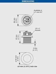 Airmar SS60 Pohjanläpianturi 20° teräs 50/200 kHz 8-pin liittimellä