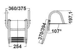 Teleskooppi uimatikkaat 3 askelmaa