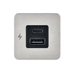 Scanstrut TILE USB-C, USB-A latauspistorasia, ruostumaton teräs