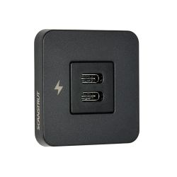 Scanstrut TILE 2 x USB-C latauspistorasia, musta