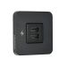 Scanstrut TILE 2 x USB-C latauspistorasia, musta