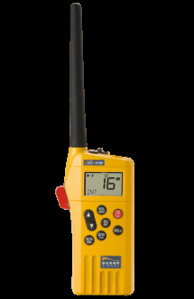 Ocean Signal safeSEA V100 GMDSS VHF-käsiradiopuhelin pelkällä hätäparistolla