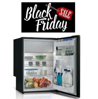 Vitrifrigo Airlock C115i jääkaappi, musta ilman pakastelokeroa ja kylmävaraajaa