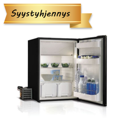 Vitrifrigo Airlock C130LA jääkaappi, musta pakastelokerolla ja kylmävaraajalla