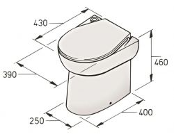 Vetus WC sähkökäymälä 12V ohjauspanelilla