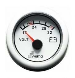 Wema analoginen volttimittari 24 V valkoinen