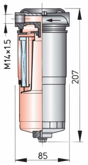 Vetus WS180 diesel- ja bensiinisuodatin